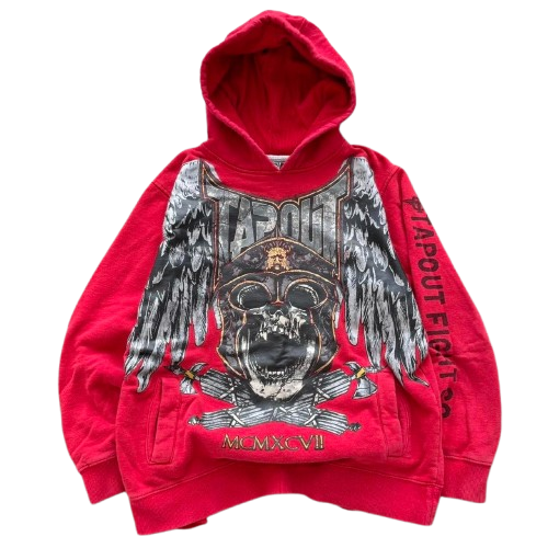Tapout Mens Red and Black Hoodie Tapout Mens Red and Black Hoodie