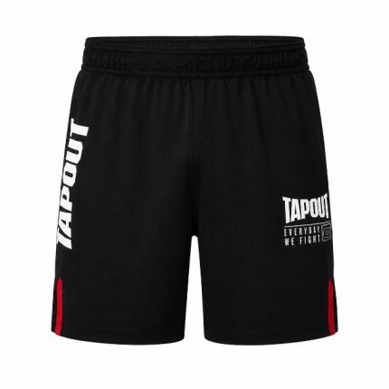 Black athletic shorts with TAPOUT