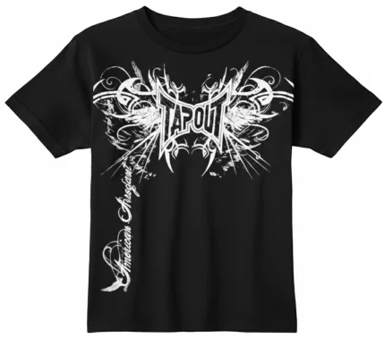 tapout black mma t-shirt back view showing full fit