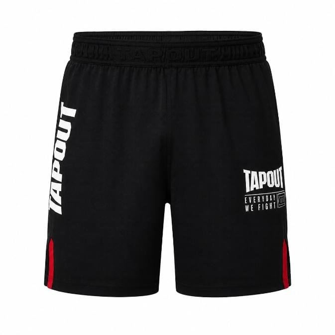 Black athletic shorts with TAPOUT Black athletic shorts with TAPOUT
